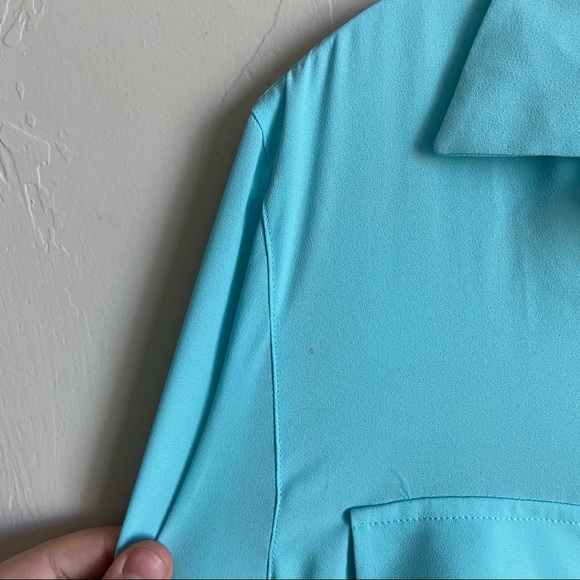 Loft Button Down Teal Blouse - Picture 4 of 7
